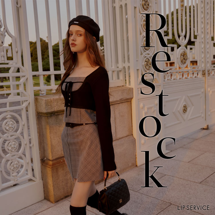 赤リップとリップコート セット❣️ 送料無料！】フロントジップセットアップミニドレス/2ピース/チュール